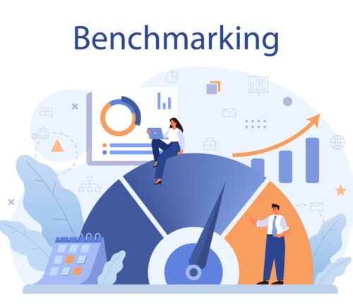 benchmarking concept. idea of business development and improvement.