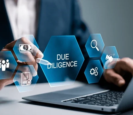 due diligence concept businessman using 600nw 2436135915